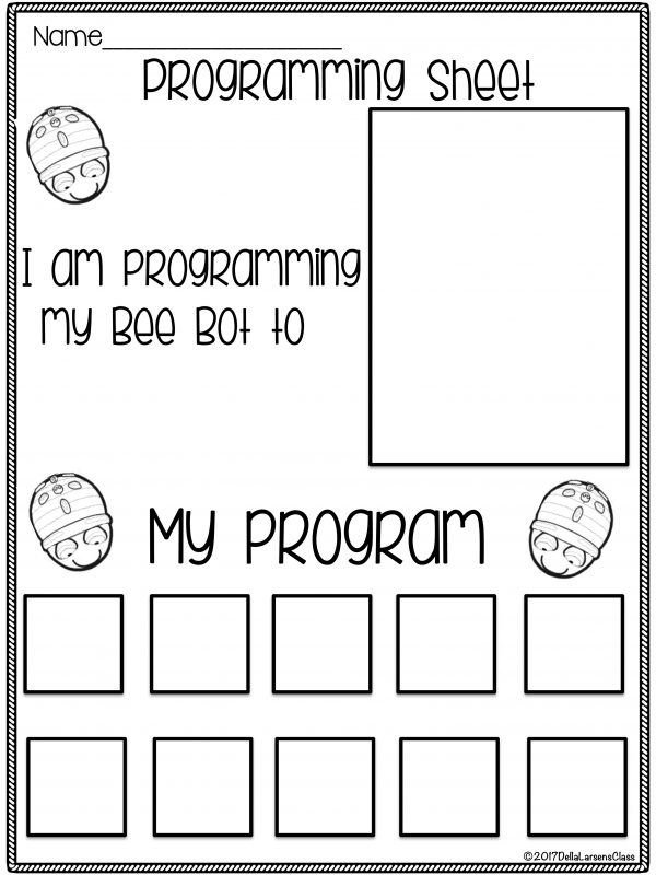 BeeBot programming Sheet