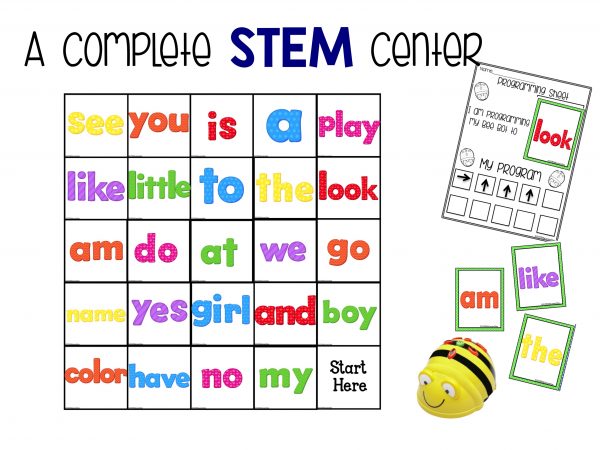 BeeBot mat sight word set 2 stem center