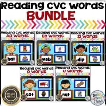 Reading CVC words with Boom Cards